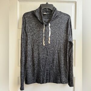J crew factory heather charcoal funnel neck top